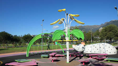 Quito, Pichincha / Ecuador - October 15 2016: Playground in the La Carolina Park in the north of the city of Quitoのeditorial素材