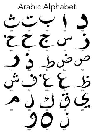 Set of Arabic Alphabet - Vector imageのイラスト素材