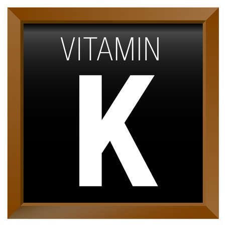 VITAMIN K Icon - Chemistry - Brown square frame with black backgroundのイラスト素材