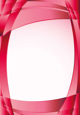 Abstract red background with waves and a white square in the middle to place texts. A4 size - 21cm x 30cm - Vector imageのイラスト素材