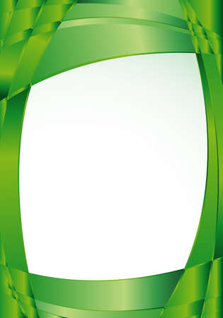 Abstract green background with waves and a white square in the middle to place texts. A4 size - 21cm x 30cm - Vector imageのイラスト素材