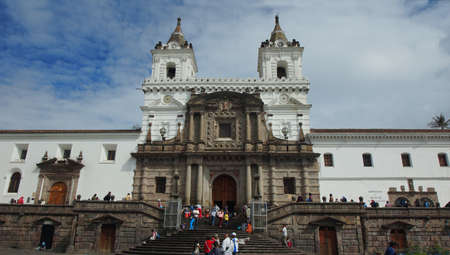 Quito, Pichincha / Ecuador - April 30 2016: Church and Monastery of St. Francis is a 16th-century Roman Catholic complex. This is the largest colonial architectural complex in Latin Americaのeditorial素材