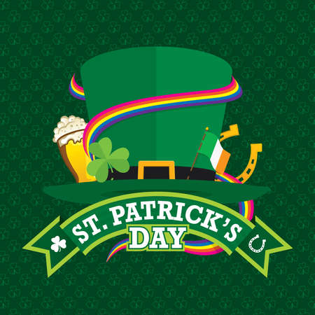 St. Patrick's Day greeting card. Vector imageのイラスト素材
