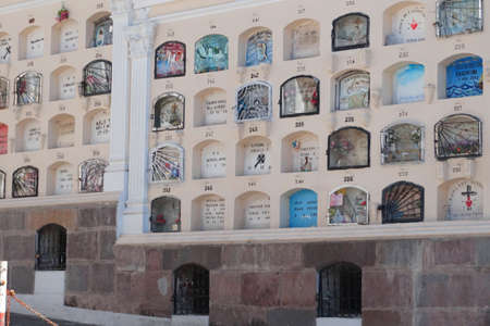 Quito, Pichincha / Ecuador - January 1 2014: View of graves inside the San Diego Cemetery in the historic center of Quito on a sunny dayのeditorial素材
