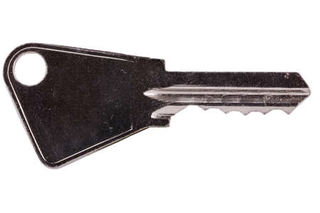 Old key on white background with clipping pathの写真素材