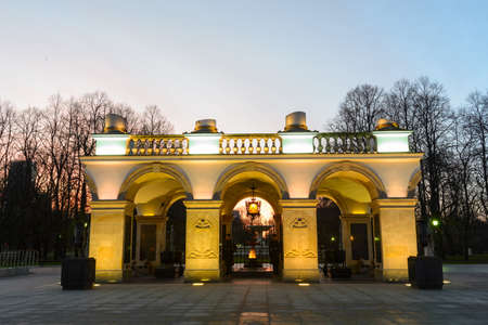Warsaw, Poland - December 24, 2015: Tomb of the Unknown Soldier with standing guards in Warsaw, Polandのeditorial素材