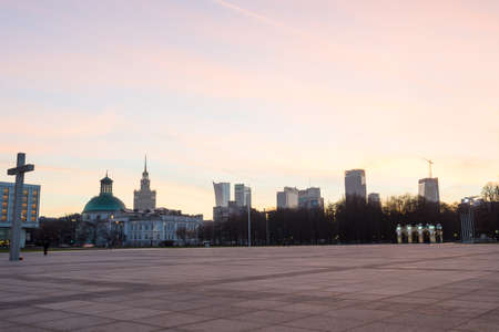 Warsaw, Poland - December 24, 2015: Pilsudski Square or Victory Square in Warszaw, Polandのeditorial素材