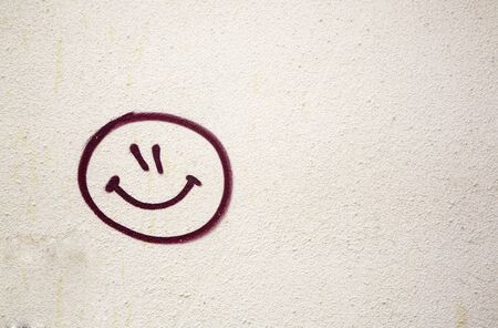 Concrete wall with a pictureの写真素材
