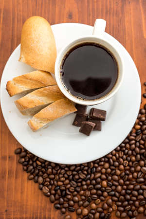 a mug of fresh, stimulating coffeeの写真素材