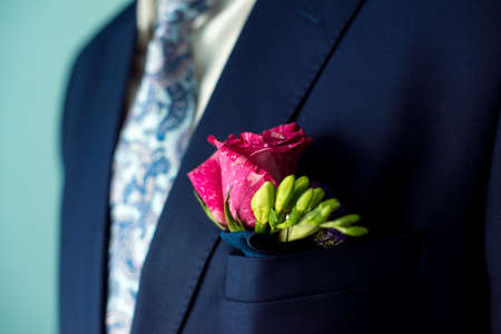 wedding boutonniereの写真素材