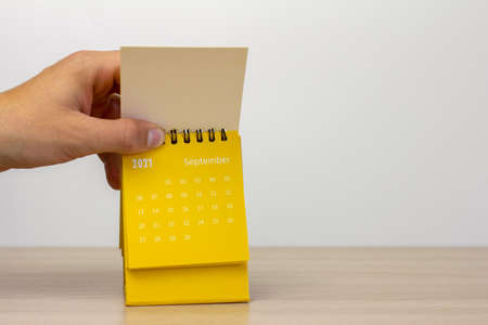 Calendar for September 2021. Desktop calendar for planning, scheduling, assigning, organizing, and managing each dateの写真素材
