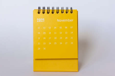 Tear-off calendar for November 2021. Desktop calendar for planning and managing each dateの写真素材