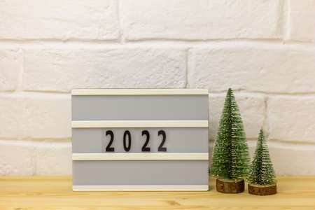 Calendar for the new year 2022. Desktop calendar on a light background