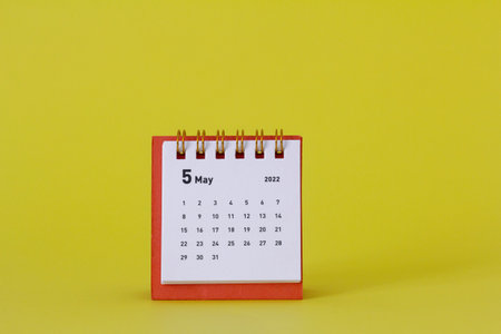 Desktop calendar for May 2022 for planning.Spring is in the yardの写真素材