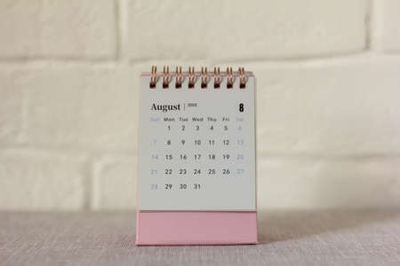 Desktop calendar for August 2022. Calendar for planning and managing each date.の写真素材