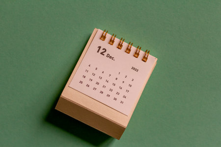 Desktop calendar for December 2022.の写真素材