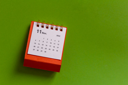 Hello November 2022.Desktop calendar for planning and managing each dateの写真素材