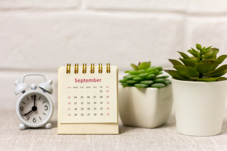 Calendar for September 2023. Desktop calendar for planning, assigning, organizing and managing each dateの写真素材