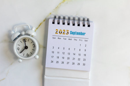 Calendar for September 2023. Desktop calendar for planning, assigning, organizing and managing each dateの写真素材