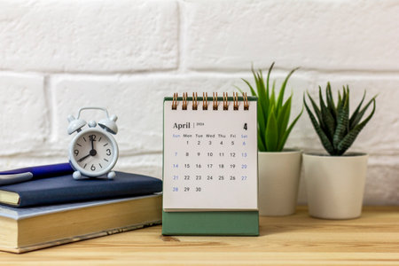 Calendar for planning for April 2024 in the workplace