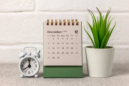 December 2024. Monthly desk calendar for 2024 on your desktop