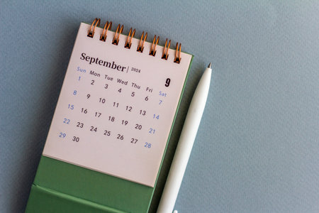 Desk calendar for September 2024. Calendar for planning and managing each date