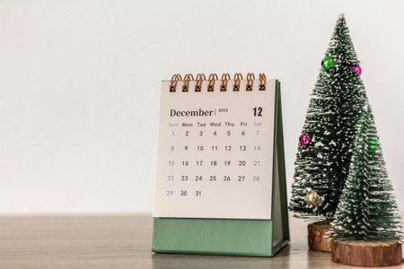 December calendar for 2024 on your desktopの写真素材