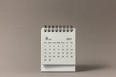 Desk calendar for planning for June 2025の写真素材