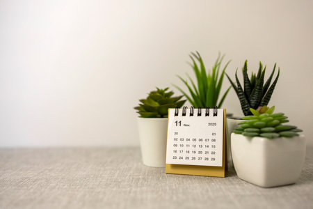 Hello November. A desktop calendar for planning for November 2025