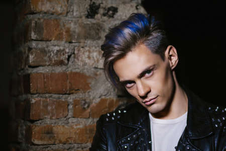 Elegant young handsome man. FFashion portrait.の写真素材