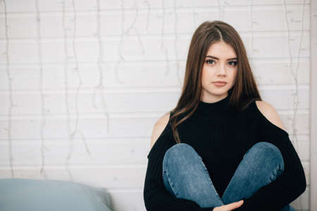 beauty woman portrait of teen girlの写真素材