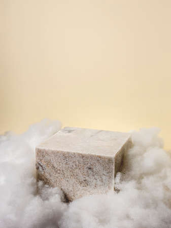 Creative layout made of marble and frames. Fashion or beauty background. Concept scene stage podium...
