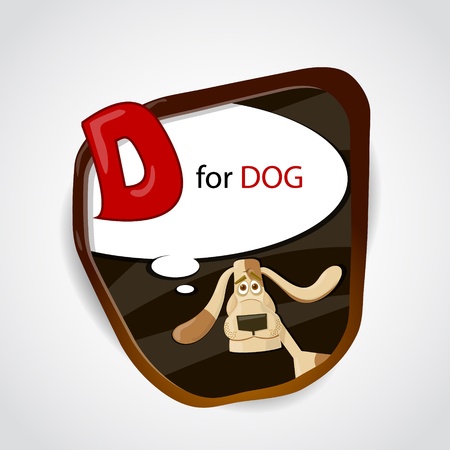 The English alphabet of animal theme  D for Dog  Vector illustrationのイラスト素材