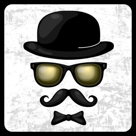 Vintage silhouette of mustaches   Vector illustration のイラスト素材