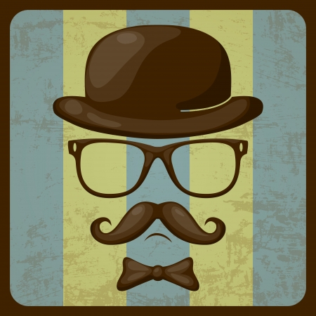 Vintage silhouette of mustaches   Vector illustration のイラスト素材