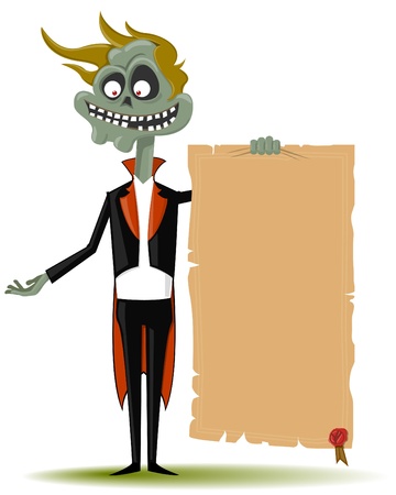 The zombie with the tabletのイラスト素材