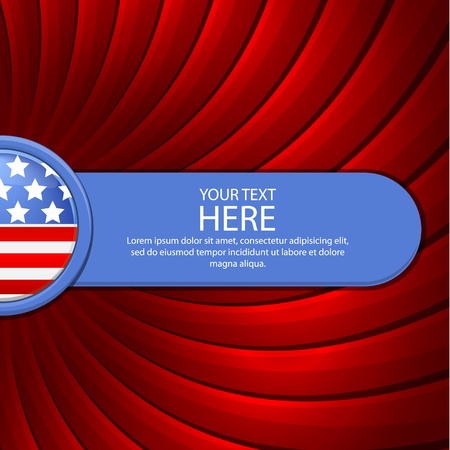 Red background on the theme of July 4th with a blue banner illustrationのイラスト素材