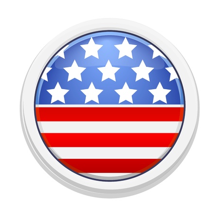 white badge with the image of the American flag illustrationのイラスト素材