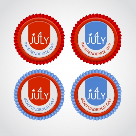 4 July badge illustrationのイラスト素材