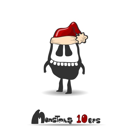 Black monster  Christmas theme  Vector illustration 10 epsのイラスト素材