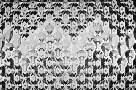 Glass elements are laid out on a white  backgroundの写真素材