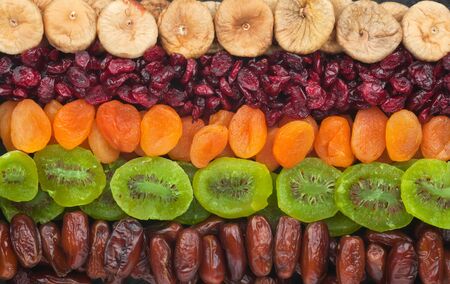Dried fruits close up can be used as background
