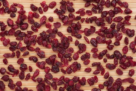 Cranberries on the bamboo mat, can be used as background