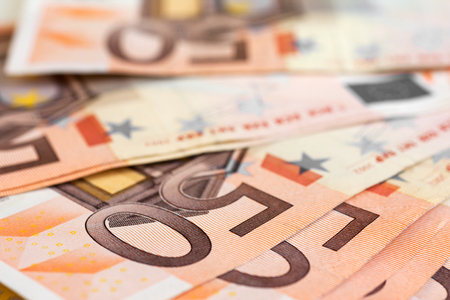 Fifty euro closeup, may be used as backgroundの写真素材