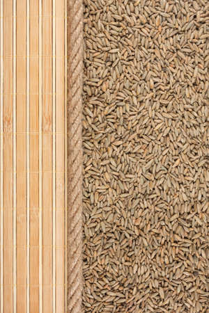 rye, mat and rope for the menu, can be used as backgroundの写真素材