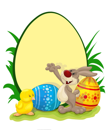 Easter card isolated on plain backgroundのイラスト素材