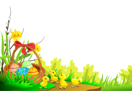 Easter card isolated on plain backgroundのイラスト素材