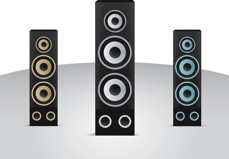 Vector realistic illustration of speakers colorfulのイラスト素材