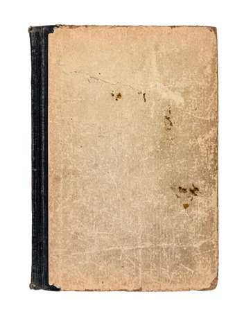 blank hard cover of old book isolatedの写真素材