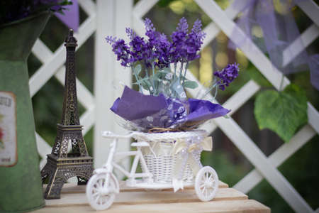 decorative flowers in a plastic flowerpotdecorative flowers in a plastic flowerpotの写真素材